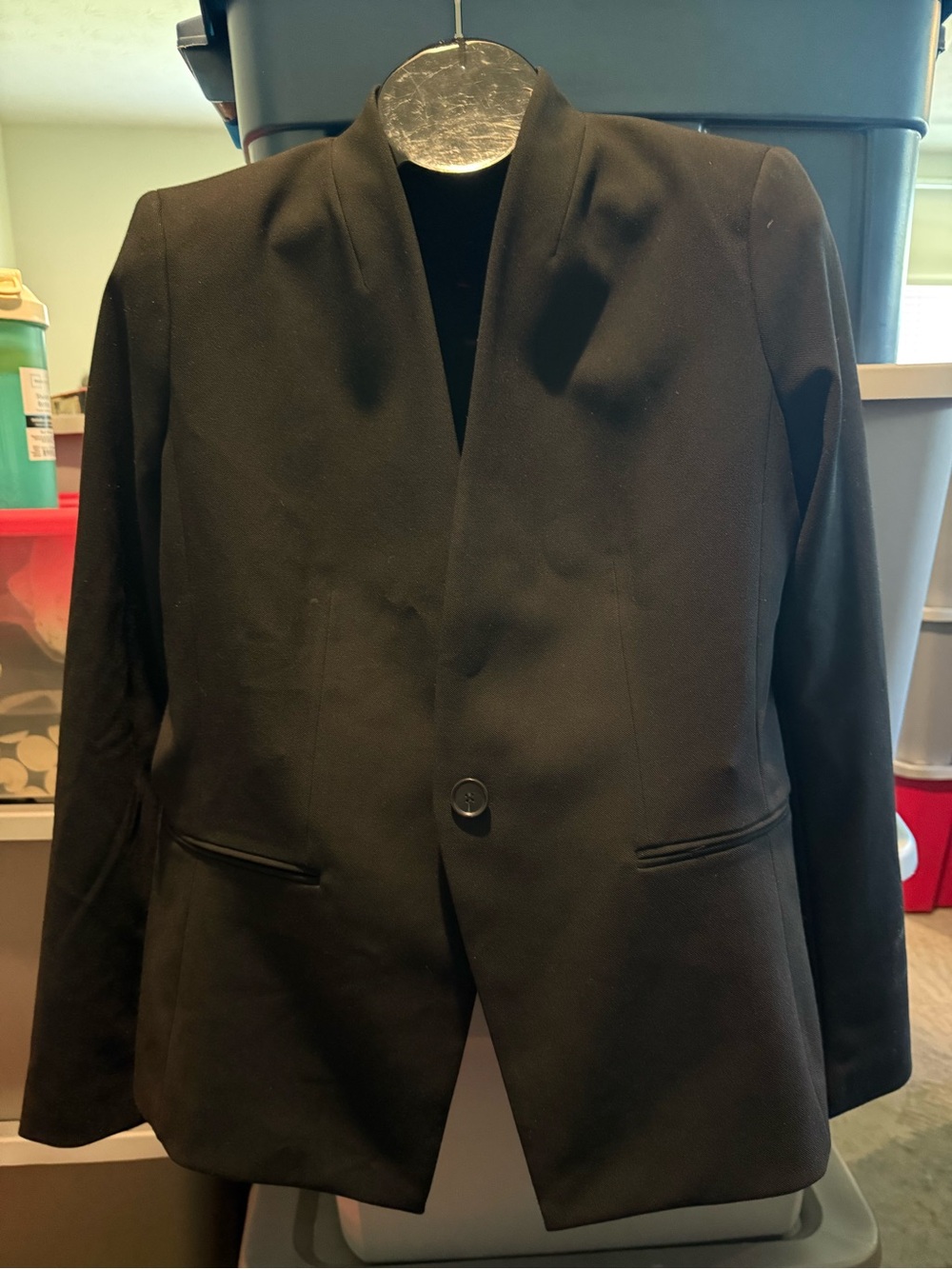 Black Single-Button Blazer mp15